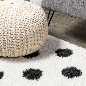 Pere Modern Charcoal Dot Shag Area Rug